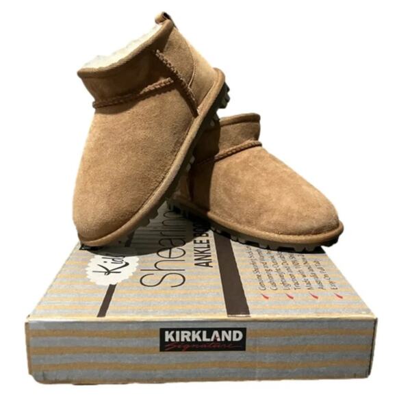 Kirkland Signature Girl’s Boots Shearling Easy Slip on Ankle Brown Size 1 NIB - Picture 4 of 9